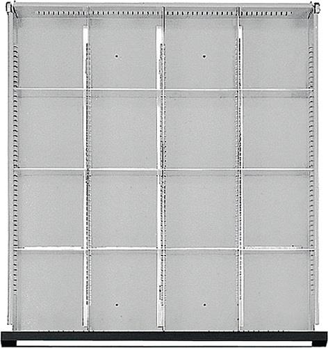 Schubladenunterteilungsmaterial Front-H.85-150mm 1/4 Teilung || VE = 1 ST