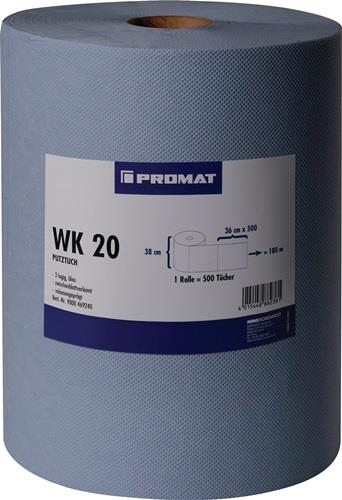 Putztuch WK 20 L380xB360ca.mm blau 2-lagig,volumengeprägt PROMAT || VE = 2 ST