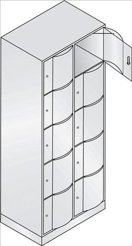 Fächerschrank Stahlbl.Farbwahl/Farbwahl H1950xB770xT540mm 2x5 Abt. || VE = 1 ST