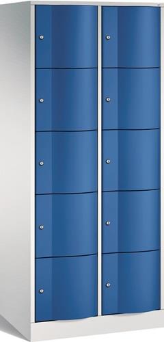 Fächerschrank Stahlbl.lichtgrau/enzianblau H1950xB770xT540mm 2x5 Abt. || VE = 1 ST