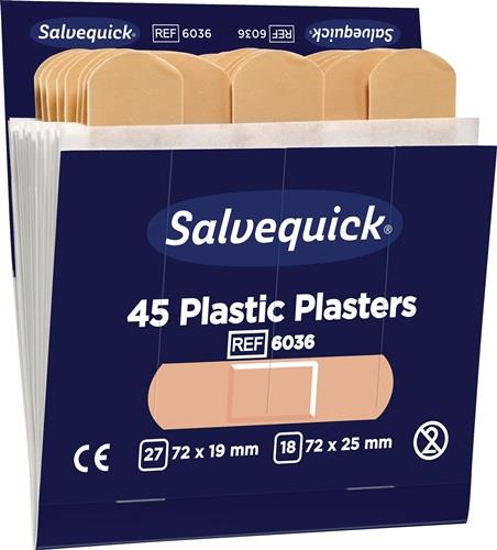 Pflasterstrips Salvequick wasserfest 6 Nachfüllpack je 45 St.SALVEQUICK || VE = 1 KT