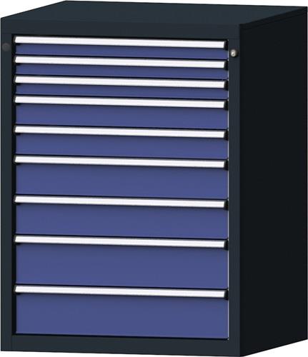 Schubladenschrank H1000xB760xT675mm anthrazitgrau/taubenblau NCS 9 Schubl.PROMAT || VE = 1 ST