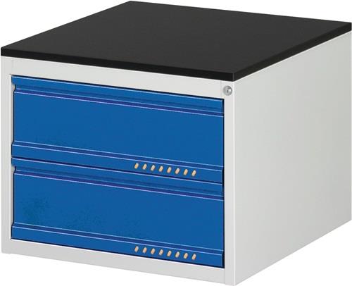 Schubladenschrank BK 650 H460xB580xT650mm grau/blau Schubl.Einfachauszug PROMAT || VE = 1 ST