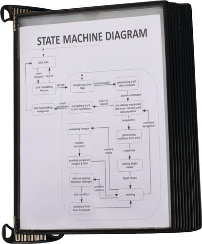 Wandhalter 10 Sichttafeln PP schwarz m.Neodym-Magnetf.DIN A4 TARIFOLD || VE = 1 ST