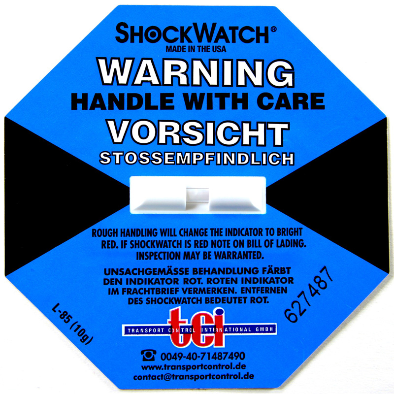 Shockindikator Shockwatch, 10 g / 50ms blau / Inhalt à VE = 50