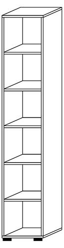 Regal Teda H2156xB400xT400mm Nussbaumdekor 6 OH || VE = 1 ST