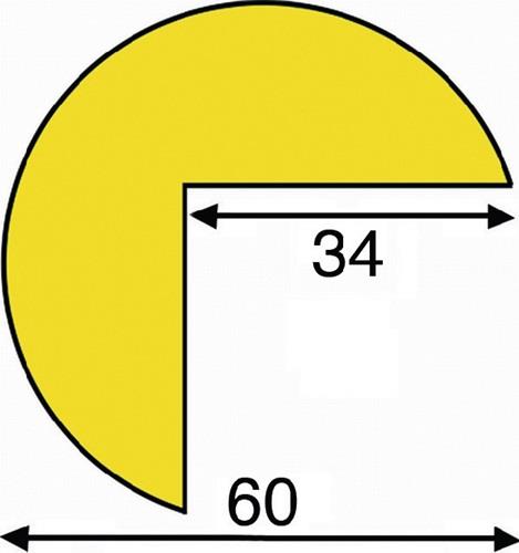 Eckschutz gelb-schwarz auf Zuschnitt PUR-Schaum Typ A+ || VE = 1 MT