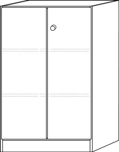 Schrank H1270xB800xT420mm Buche 2 Türen Knaufgriff abschl. || VE = 1 ST