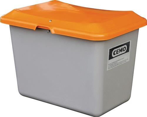 Streugutbehälter L890xB600xH340mm 100l GFK grau/orange o.Entnahmeöffnung || VE = 1 ST