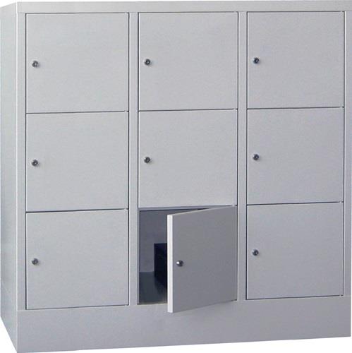 Fächerschrank H1187xB1200xT500mm Anz.Fächer 3x3 RAL 7035 RAL 7035 PAVOY || VE = 1 ST