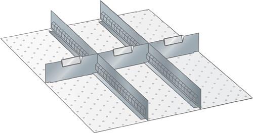 Schubladenunterteilungsmaterial Front-H.75mm 3 Trenn-/2 Schlitzwände || VE = 1 ST