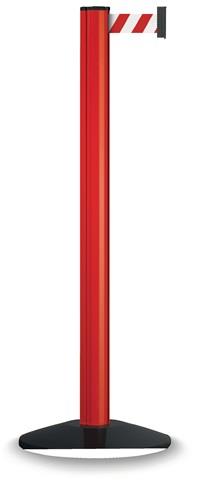 Gurtpfosten einfach D83xH1000mm Pfosten rot Gurt rot/weiß VIA GUIDE || VE = 1 ST