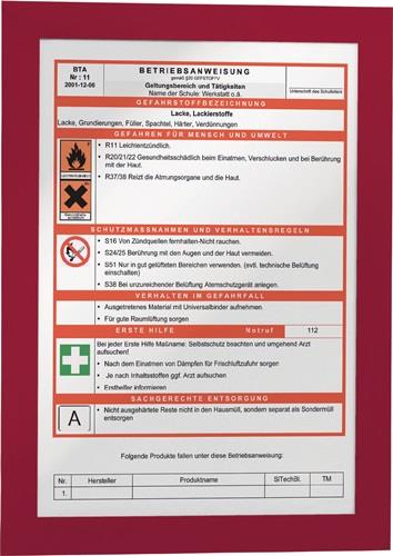 Magnetrahmen DIN A4 rot selbstklebende Rückenfolie 2 St./VE DURABLE || VE = 1 KT