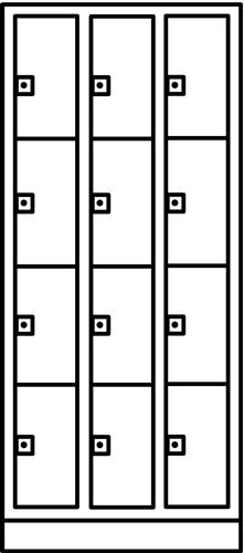 Fächerschrank Stahlbl.lichtgrau/enzianblau H1950xB620xT500mm 2x4 Abt. || VE = 1 ST