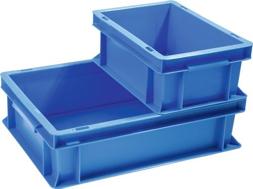 Transportbehälter L600xB400xH120mm blau PP Muschelgr.Seitenwände geschl.PROMAT || VE = 1 ST