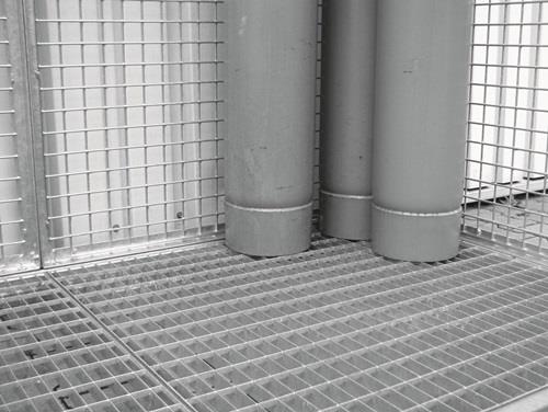 Gitterrostboden f.Gasfl.-Container B 3100xT 1500mm Material verz.BAUER || VE = 1 ST