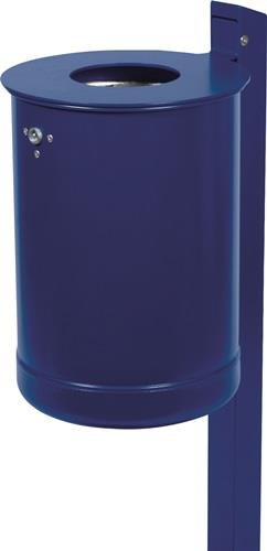 Abfallbehälter H420xØ340mm 35l kobaltblau ungelocht m.Rechteckständer RENNER || VE = 1 ST