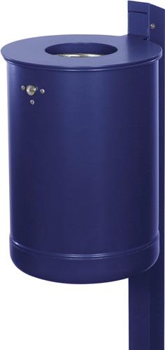 Abfallbehälter H460xØ380mm 50l kobaltblau ungelocht m.Rechteckständer RENNER || VE = 1 ST