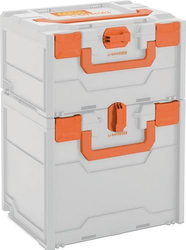 Akku-Systembrandschutzboxen Li-SAFE 3-S L300xB400xH340mm 2 Griffe grau/orange || VE = 1 ST