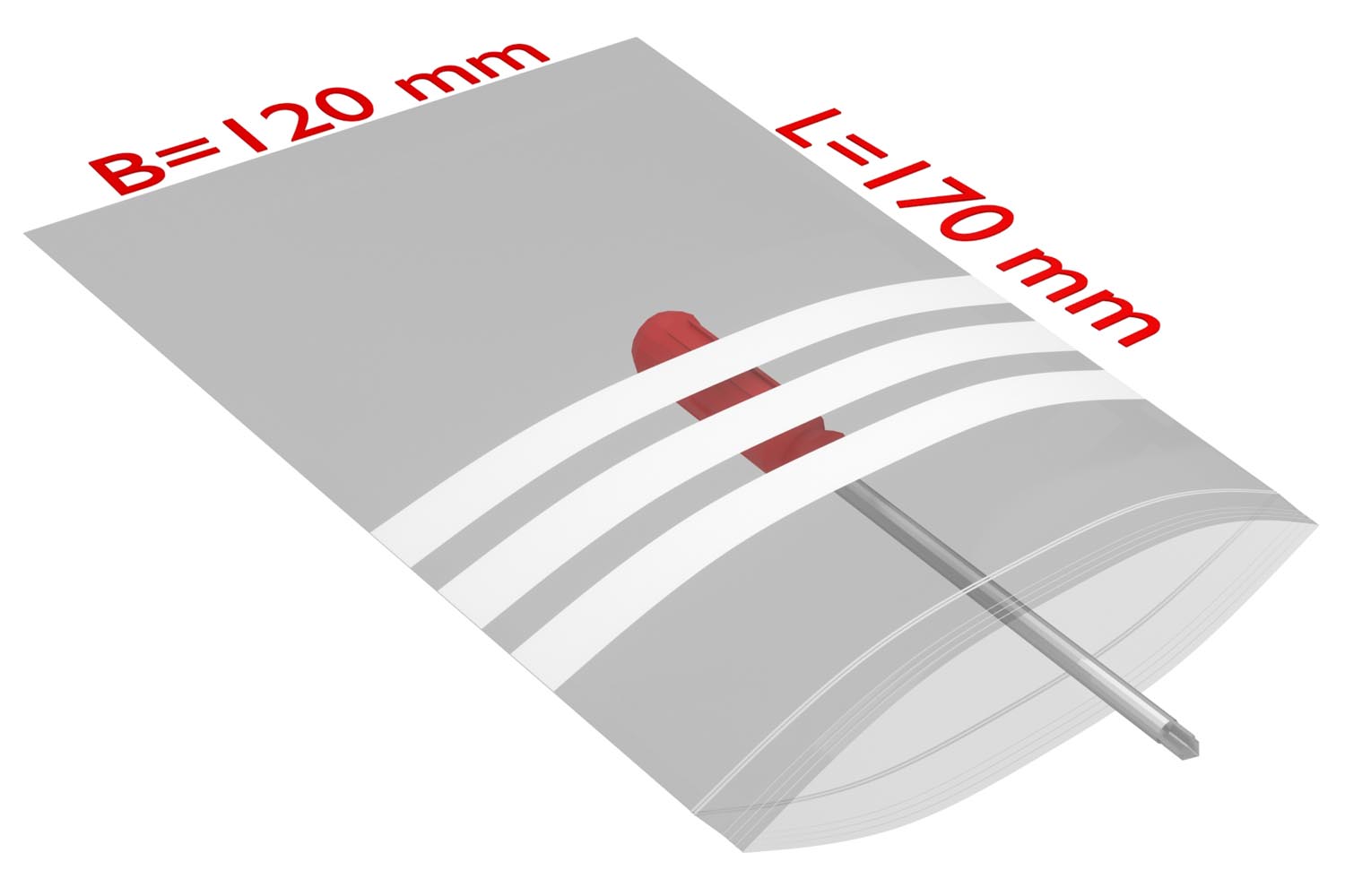 PE-Druckverschlussbeutel, 120x170mm, 50µ,transparent Beschriftungsfeld / Inhalt à VE = 1000
