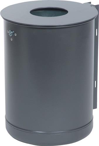 Abfallbehälter H515xØ380mm 50l kobaltblau ungelocht Befestigungsschiene RENNER || VE = 1 ST