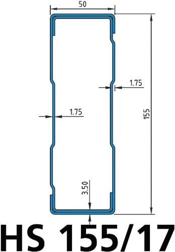 Holm 2700mm Holmtyp HS 155/17 rotorange ku.-besch. || VE = 1 ST