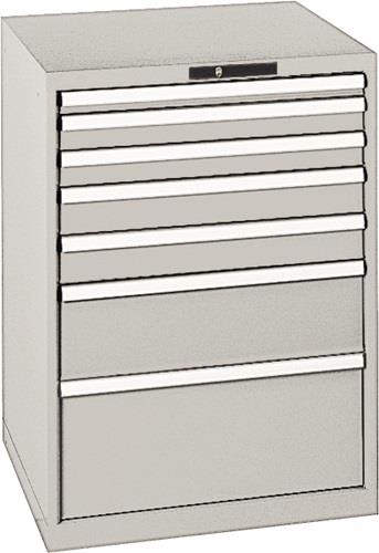 Schubladenschrank H1000xB717xT725mm grau/grau 7 Schubl.Vollauszug,KeyLock || VE = 1 ST