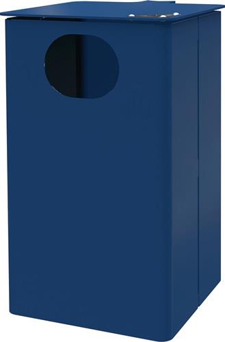 Abfallbehälter m.Edelstahl-Ausdrückblech H537xB325xT388mm 35l kobaltblau RENNER || VE = 1 ST