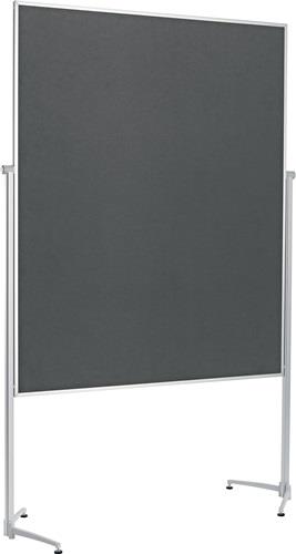 Moderationstafel B1200xH1500mm einteilig fahrbar Filz grau MAGNETOPLAN || VE = 1 ST