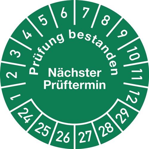 Mehrjahresprüfplakette D.30mm Prüfung bestanden 24-29 Folie Btl.a 100 St. || VE = 1 BT