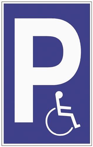 Parkplatzbeschilderung Parken f.Behinderte L250xB400mm Ku.blau/weiß || VE = 1 ST