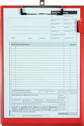 Auftragstasche m.Klettverschluss DIN A4 rot VE 10 St. || VE = 10 ST