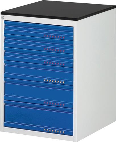 Schubladenschrank BK 650 H820xB580xT650mm grau/blau Einfachauszug PROMAT || VE = 1 ST