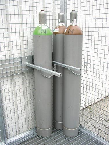 Haltevorrichtung f.Gasflaschen Flaschen-D.230mm verz.m.Kettensicherung,dop.BAUER || VE = 1 ST