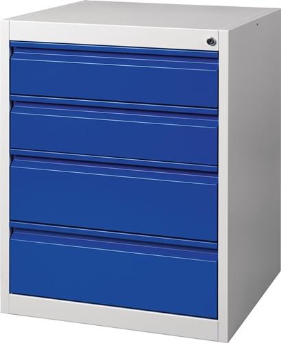 Schubladenschrank BK 600 H800xB600xT600mm grau/blau 4 Schubl.Einfachauszug || VE = 1 ST