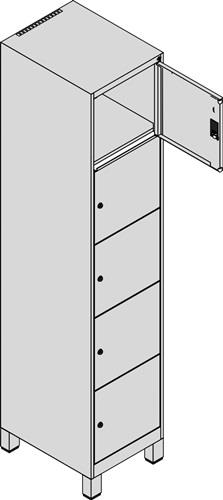 Fächerschrank Classic PLUS H1950xB400xT500mm m.Füßen Anz.Fächer 1x5 Farbwahl || VE = 1 ST