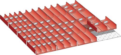 Schubladenunterteilungsmaterial Front-H.100mm 8 Trenn-/2 Schlitzwände LISTA || VE = 1 ST