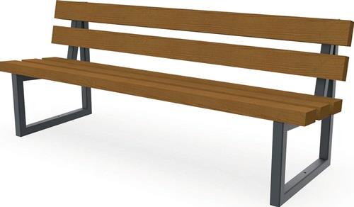 Parkbank L2000xB670xH770mm Fichte 60kg Bohlenstärke 60x120mm teak MEILLER || VE = 1 ST